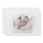 Christening invitation baby feet pencil sketch