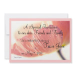 Christening Invitation Save the Date - Pink Poppy
