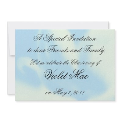 Christening Invitation Save the Date - Powder Blue by JayneLogan