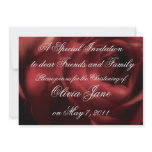 Christening Invitation Save the Date - Red Rose