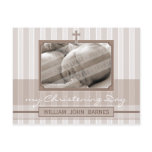 CHRISTENING INVITATION :: stylish stripe 2 Post Card