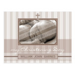 CHRISTENING INVITATION :: stylish stripe 2 Post Card
