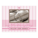 CHRISTENING INVITATION :: stylish stripe 3 Postcards