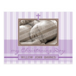 CHRISTENING INVITATION :: stylish stripe 4 Postcard