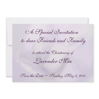 Christening Invitation Template, mauve Orchid by JayneLogan