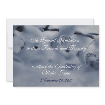 Christening Invitation Template , Orchid warm blue by JayneLogan
