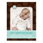 CHRISTENING INVITE :: polka dot - jade green Postcard