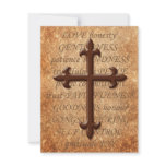 Christian Aged Iron Cross RSVP Card Custom Invites