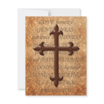 Christian Aged Iron Cross RSVP Card