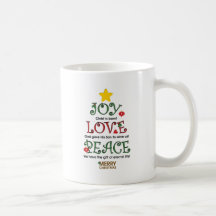 Christian Christmas Joy Love and Peace Mugs