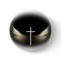 Christian: Cross and Spirit Button