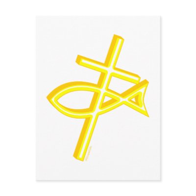 Christian Cross & Fish by Pazzoom