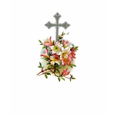 Christian Cross Floral T-Shirt by RealPotential