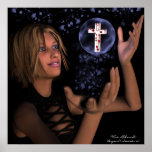 Christian Cross "His Blood" Jesus Art Print Poster