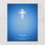 Christian Cross on blue background Personalized Flyer