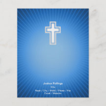 Christian Cross on blue background Personalized Flyer