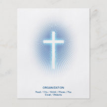Christian Cross on blue eliptical background Flyer Design