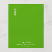 Christian Cross on green background Personalized Flyer