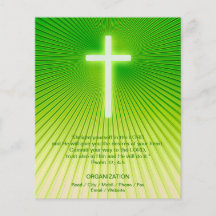 Christian Cross on green background Flyer Design