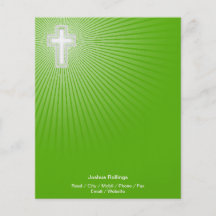 Christian Cross on green background Flyer Design