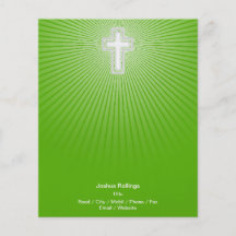 Christian Cross on green background Flyers