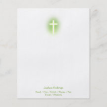 Christian Cross on green eliptical background Full Color Flyer