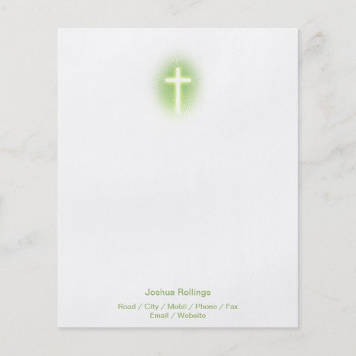 Christian Cross on green eliptical background Full Color Flyer