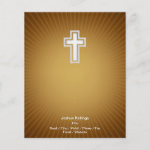 Christian Cross on orange background Flyers