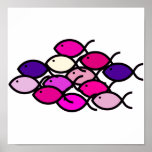 Christian Fish School - Pink and Purple Poster