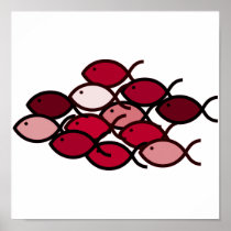Christian Fish School - Red Range Print