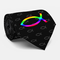 Christian Fish Symbol - Black Tie