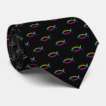 Christian Fish Symbol - Black Tie