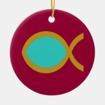 Christian Fish Symbol Christmas Ornaments