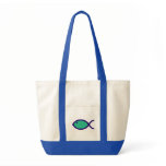 Christian Fish Symbol - Green with Dark Blue Bags
