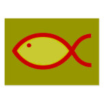 Christian Fish Symbol - LOUD! Gold and Red Business Cards
