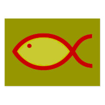 Christian Fish Symbol - LOUD! Gold and Red Business Cards