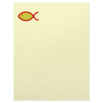 Christian Fish Symbol - LOUD! Gold and Red Letterhead Design