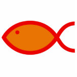 Christian Fish Symbol - LOUD! Orange and Red Photo Cutout