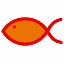 Christian Fish Symbol - LOUD! Orange and Red Photo Cutout
