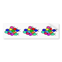 Christian Fish Symbol - Rainbow Colours