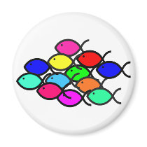 Christian Fish Symbol - Rainbow Colours