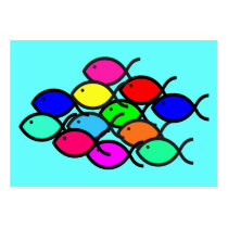 Christian Fish Symbol Rainbow Colours Tract Cards 
