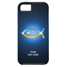Christian Fish Symbols on blue background iPhone 5 Cases