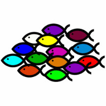 Christian Fish Symbols -Rainbow School Acrylic Cut Outs