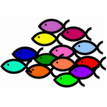 Christian Fish Symbols -Rainbow School Photo Sculpture