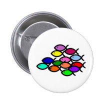 Christian Fish Symbols - Rainbow School buttons