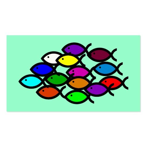 Christian Fish Symbols -Rainbow School Tract Cards Business Cards