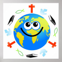 Christian Globe Print