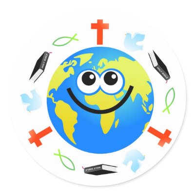Christian Globe Round Sticker by prawny