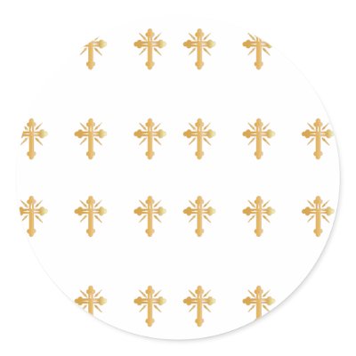 Christian Gold Cross Stickers by TNMgraphics